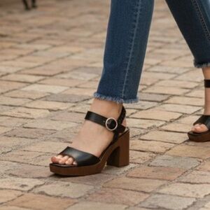 No Boundaries Black Block Heel Sandals